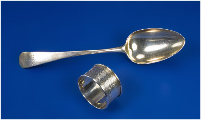 Appraisal: Georgian Silver Serving Spoon Full Hallmark For London H Makers