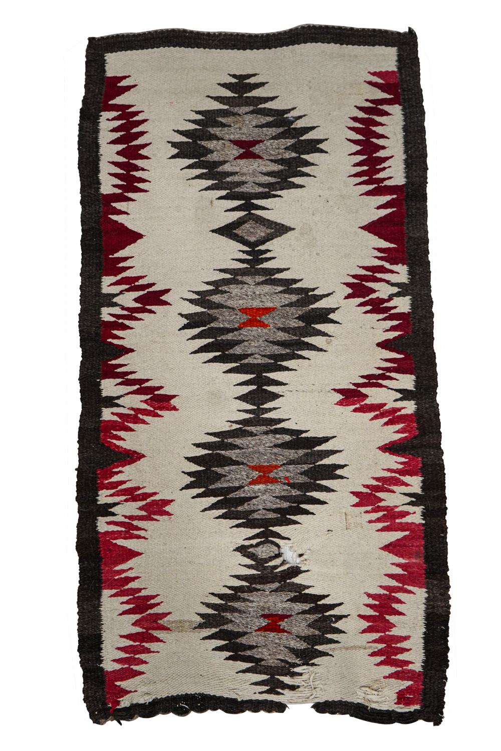 Appraisal: NAVAJO WOOL RUGwith stacked diamond motif x inches Condition