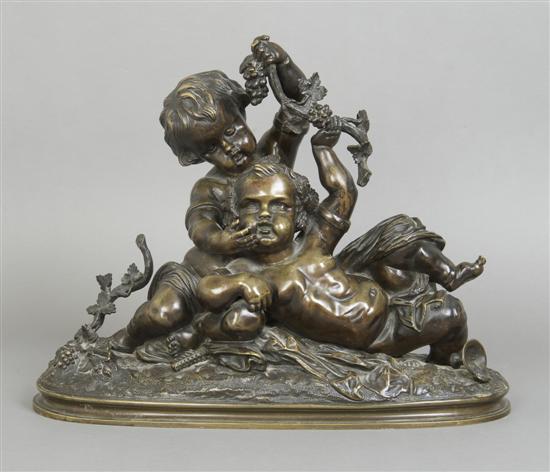 Appraisal: A Bronze Sculpture of Bacchanalia Height x width inches