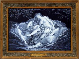 Appraisal: AFTER GAILLARD THOMAS J BOTT DECORATED PATE-SUR-PATE PORCELAIN PLAQUE H