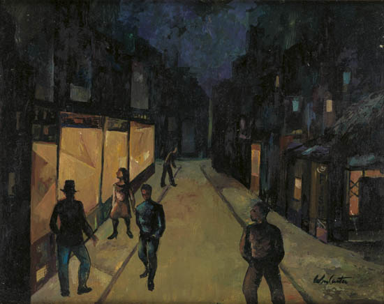 Appraisal: WILLIAM SYLVESTER CARTER - Untitled Street Walker Oil on masonite