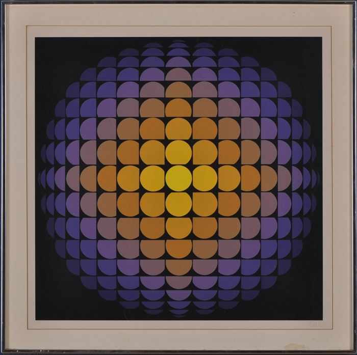 Appraisal: VICTOR VASARELY - UNTITLED Serigraph in colors x in sight