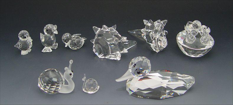 Appraisal: SWAROVSKI CRYSTAL PIECE DUCKS SHELLS SNAIL LOT ''Exquisite Accents'' -