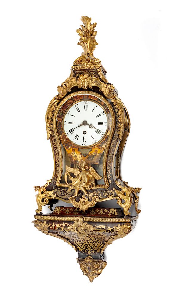 Appraisal: A Louis XV Gilt Bronze Mounted Boulle Marquetry Bracket Clock