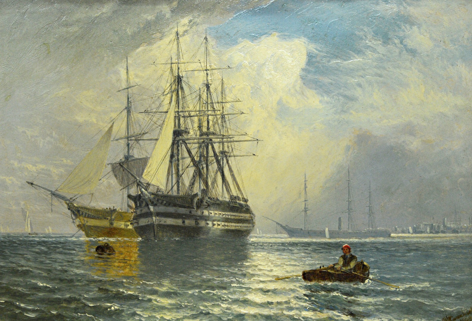 Appraisal: John Wilson Carmichael British - HMS Satellite off the River