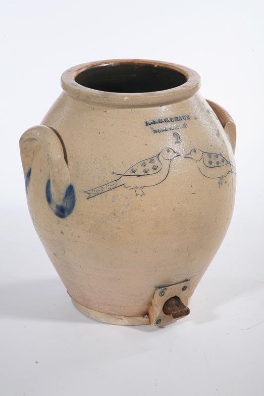 Appraisal: STONEWARE WATER COOLER Massachusetts nd half- th century Ovoid top