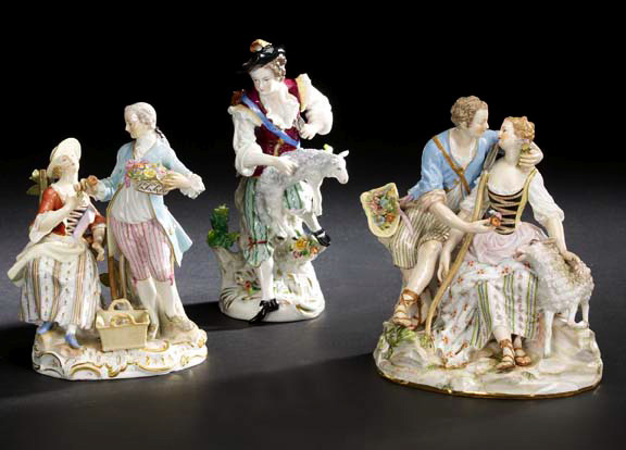 Appraisal: Meissen Porcelain Figure Group third quarter th century depicting an