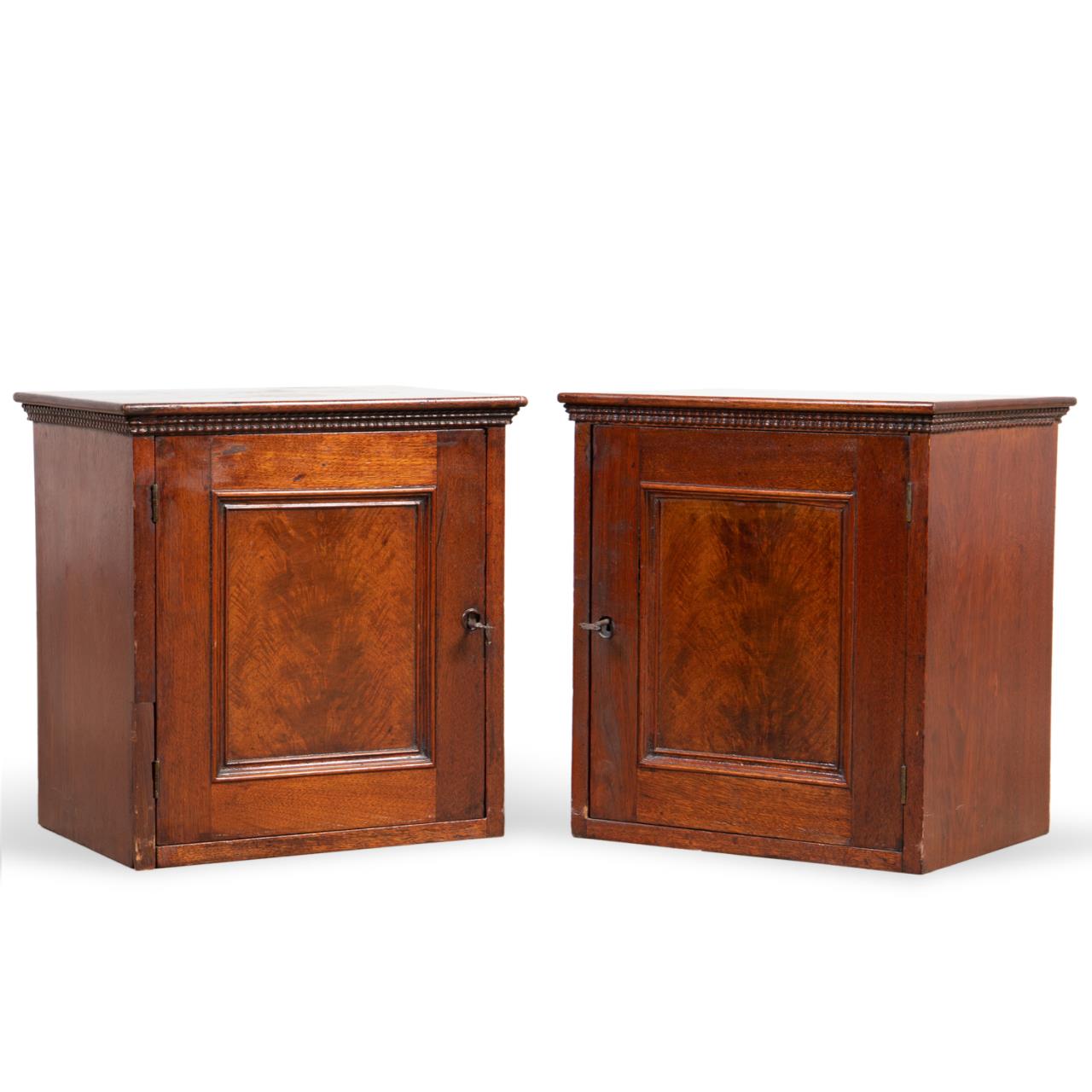 Appraisal: PR TH C MAHOGANY TABLE TOP MAP CABINETS Likely English