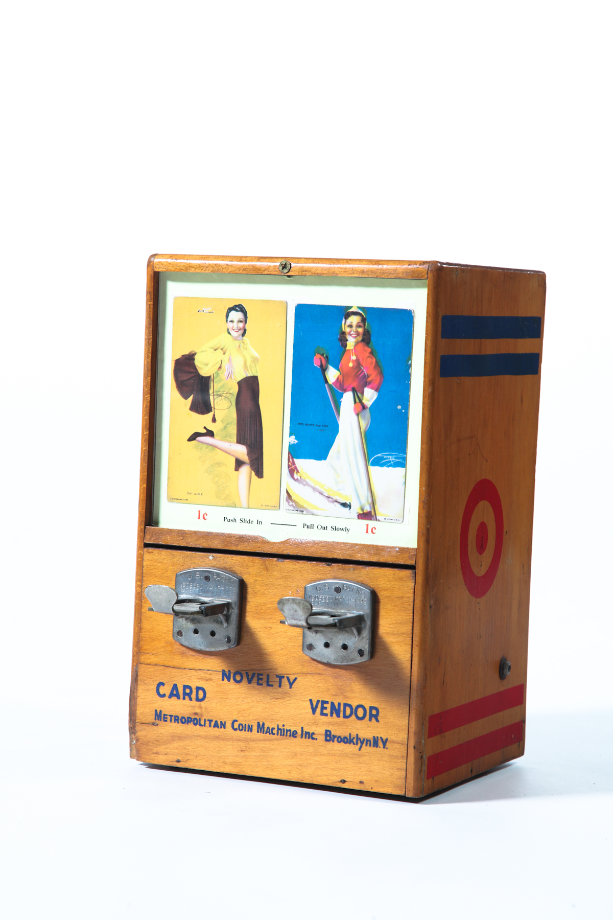 Appraisal: TABLE TOP NOVELTY CARD DISPENSER American mid th century wood