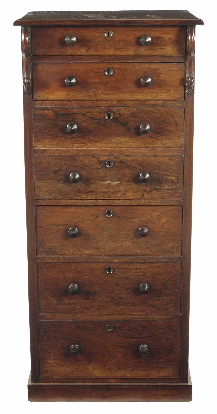 Appraisal: A th century rosewood tall chest