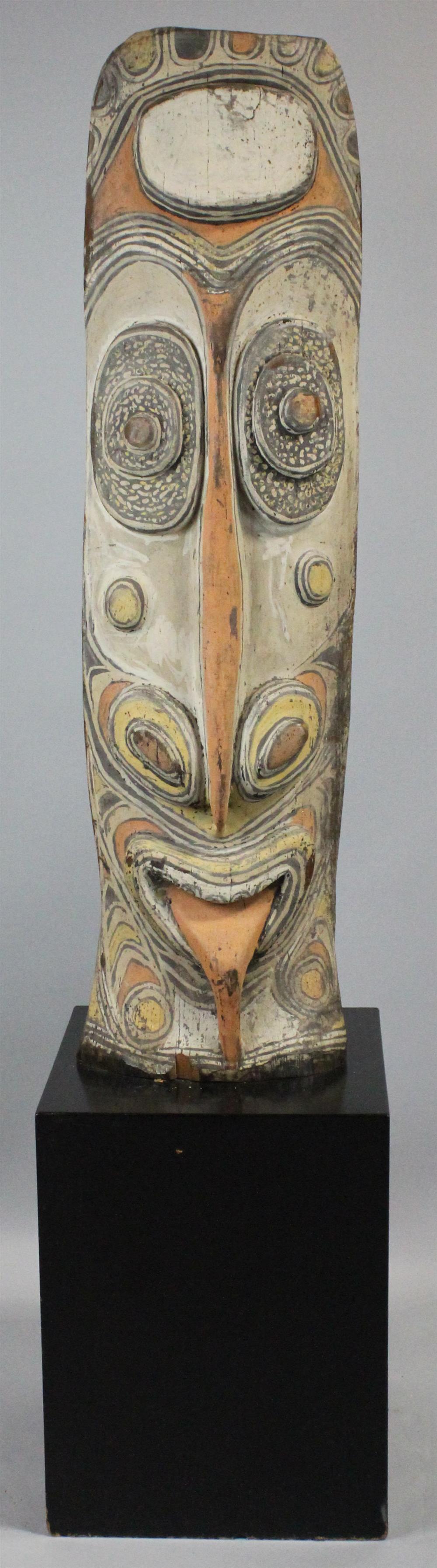 Appraisal: LARGE PAPUA NEW GUINEA CARVED AND PAINTED SPIRIT MASK carved