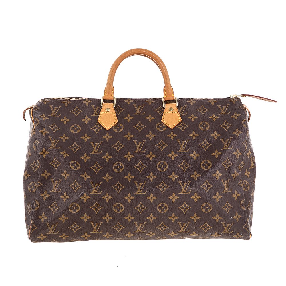 Appraisal: A Louis Vuitton Monogram Speedy A brown and tan Monogram