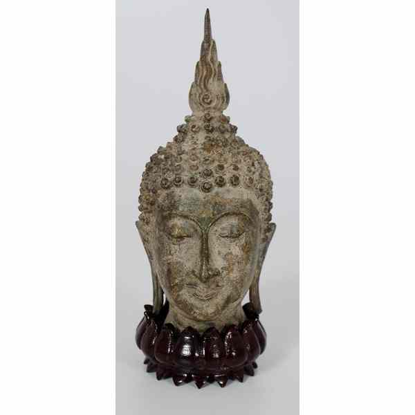 Appraisal: Chinese Bronze Buddha Head Chinese A cast bronze Buddha head