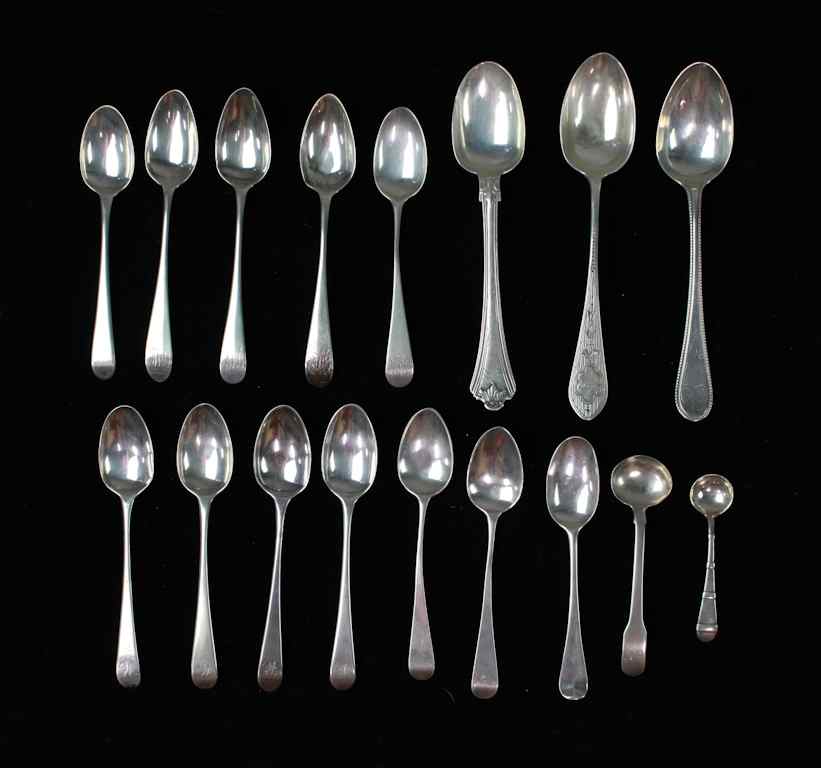 Appraisal: SEVENTEEN ENGLISH STERLING SILVER SPOONS with various date city and