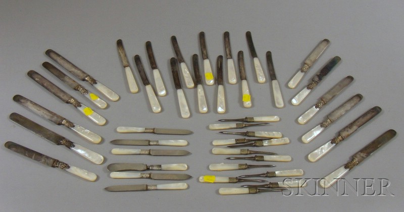 Appraisal: Approximately Forty Mother-of-pearl Handled Knives and Nutpicks Abram French Co