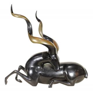 Appraisal: Bronze Loet Vanderveen Loet Vanderveen Dutch b Kudu bronze sculpture