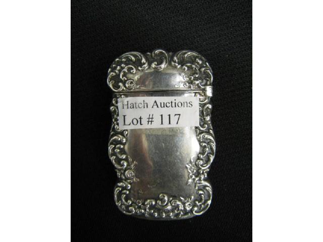 Appraisal: Victorian Sterling Silver Match Safe rococo border presentation date of