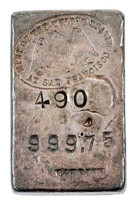 Appraisal: San Francisco Silver Ingot numbered with stamped weight OZS at