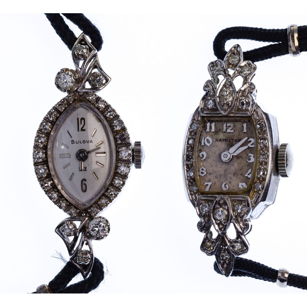 Appraisal: PLATINUM WHITE GOLD CASE WRISTWATCHES wristwatches including a Hamilton -jewel