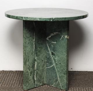 Appraisal: Green marble with white veins a Mid-Century Modern table on