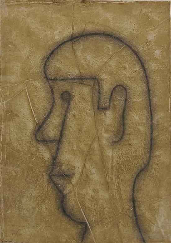 Appraisal: Rufino Tamayo Mexican th century Profile on Stucco mixed media