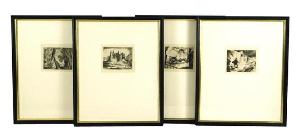 Appraisal: Edy Le-Grand French - four framed original etchings with Clayton-Liberatore