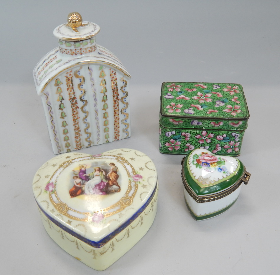 Appraisal: Various items of Limoges etc to include a tea caddy