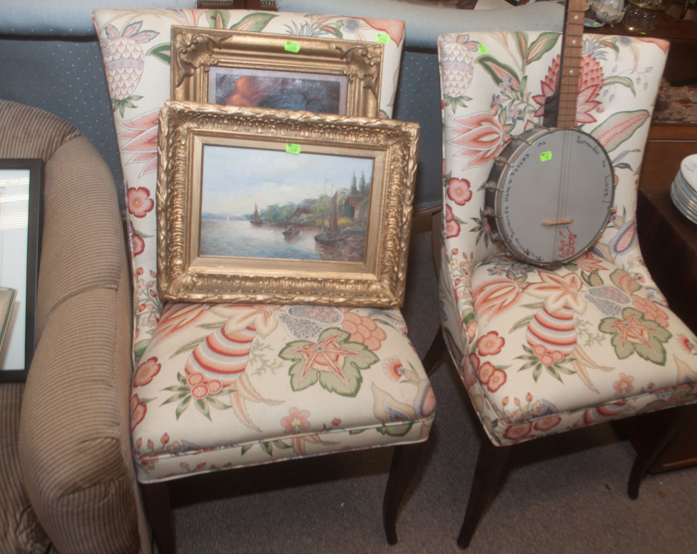 Appraisal: Pair of contemporary upholstered side chairs