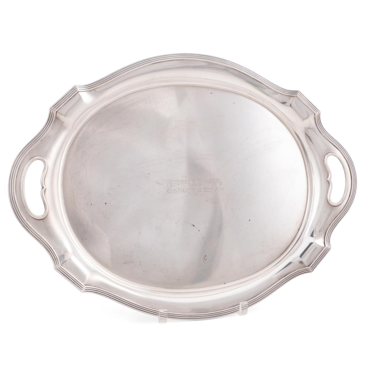 Appraisal: GORHAM STERLING OVAL DOUBLE HANDLED TRAY Gorham sterling oval double