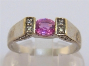 Appraisal: A French carat white gold diamond and pink sapphire ring