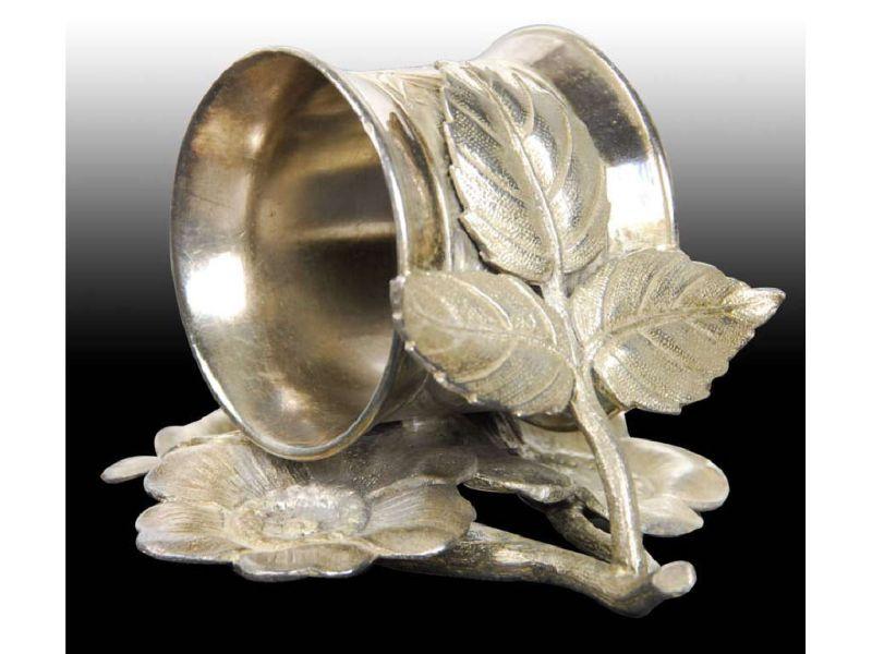 Appraisal: Flower Base Figural Napkin Ring Description No manufacturer's name Marked