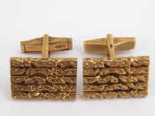 Appraisal: A pair of carat gold cufflinks grams