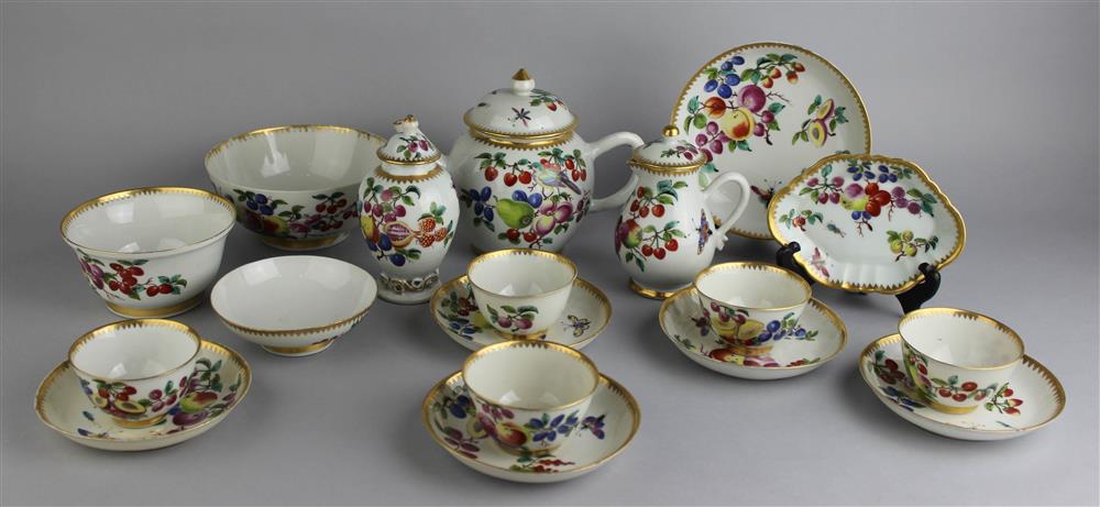 Appraisal: CHINESE EXPORT PART TEA SERVICE in the Meissen style painted