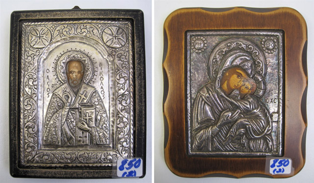 Appraisal: TWO GREEK ICONS th century The first the Mother of