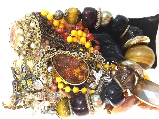 Appraisal: A large collection of costume jewellery including necklaces chains brooches