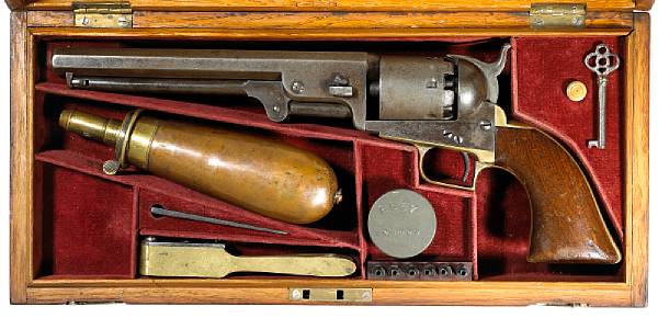 Appraisal: A cased Colt nd Model Navy 'squareback' percussion revolver Serial