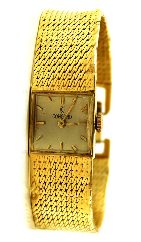 Appraisal: JEWELRY Lady's Concord wrist watch stamped and tested K yellow