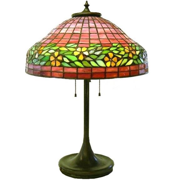 Appraisal: Unique Art Glass Co table lamp slender base with bubble