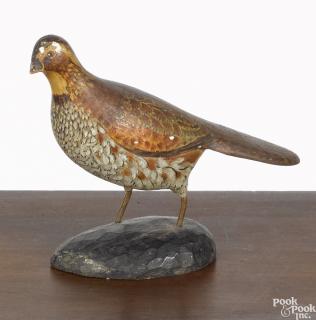 Appraisal: Carved and painted quail early th c '' h Provenance