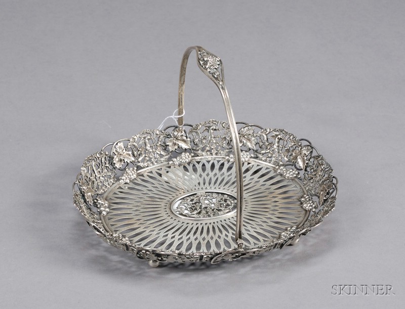 Appraisal: Theodore B Starr Reticulated Sterling Basket early th century oval