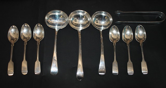 Appraisal: A SMALL COLLECTION OF MISCELLANEOUS SILVER WARES including three soup