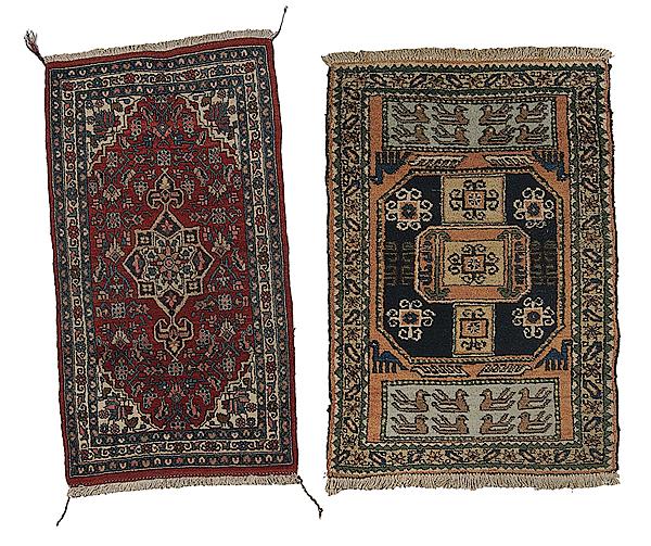 Appraisal: LOT OF TWO AREA RUGS One Iranian with red ground