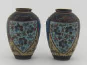 Appraisal: A pair of oval baluster Chinese cloisonne vases Ht cm