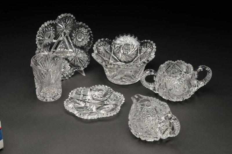 Appraisal: Lot of Cut Glass Pieces Description Includes a serving bowl