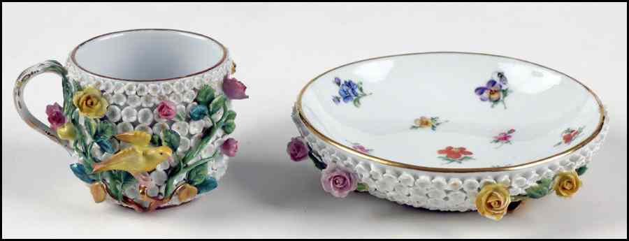 Appraisal: MEISSEN TH CENTURY CUP AND SAUCER Provenance The Collection of