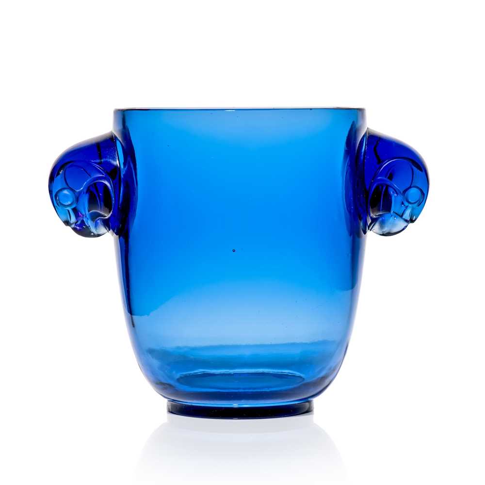 Appraisal: REN LALIQUE FRENCH - ALBERT VASE NO designed cobalt blue