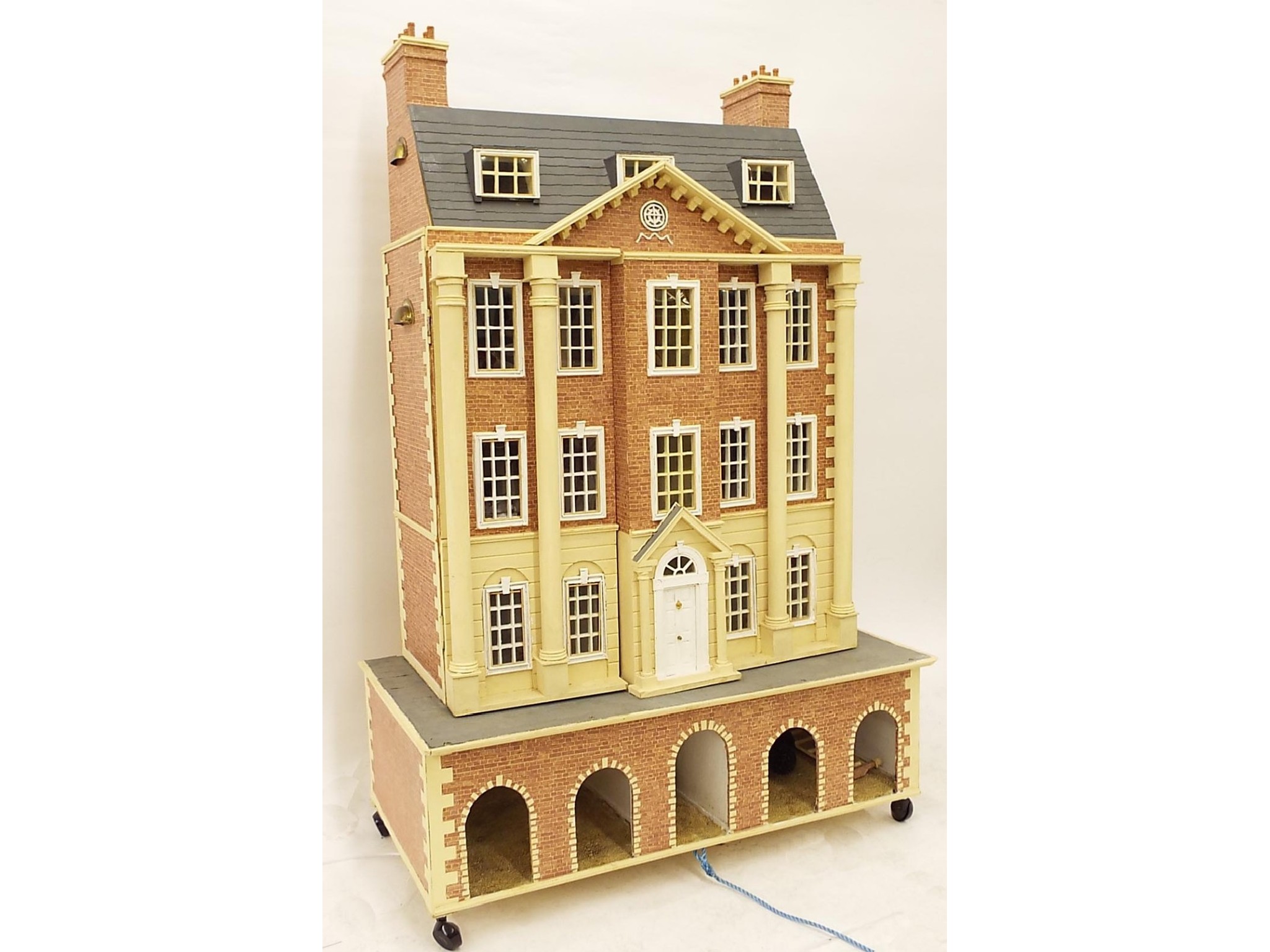 Appraisal: Georgian style large five door dolls house with a quantity