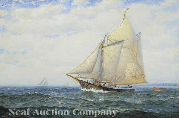 Appraisal: James Tyler American Connecticut - Ship oil on canvas signed