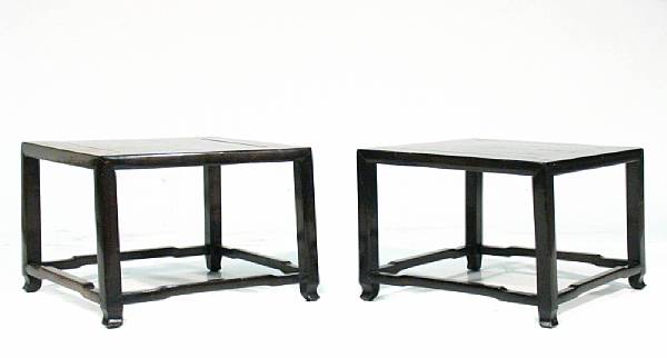 Appraisal: A set of two Chinese elm tables together with a