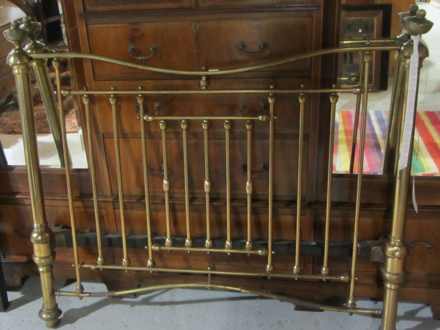 Appraisal: A th century brass double bed